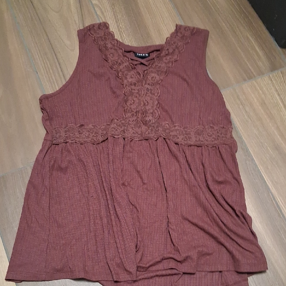 Torrid Pink Sleeveless Ruffled Bib Collar Tank Top